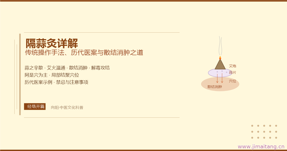 隔蒜灸详解传统操作手法历代医案与散结消肿之道
